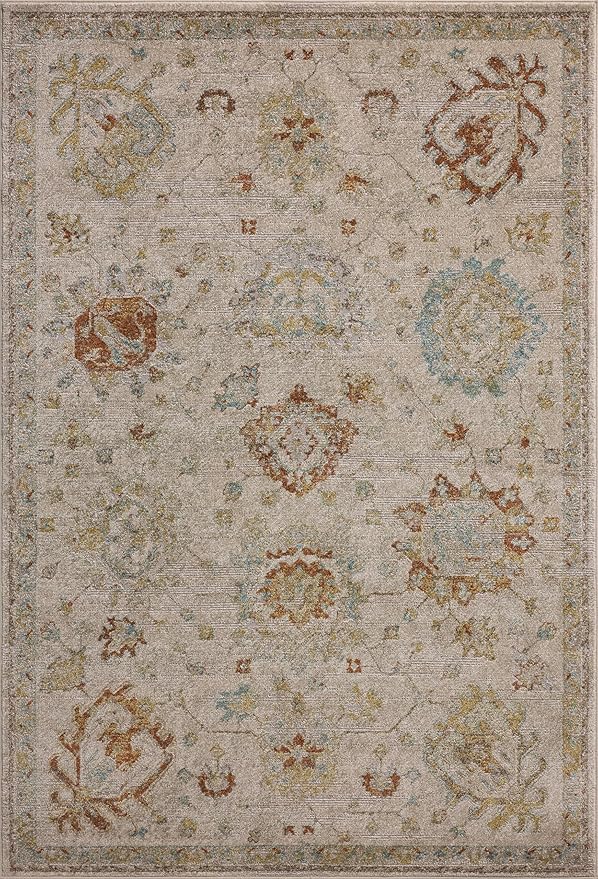 Loloi Magnolia Home by Joanna Gaines Mona Collection MOA-02 Oatmeal/Multi 5' x 7'-8" Area Rug