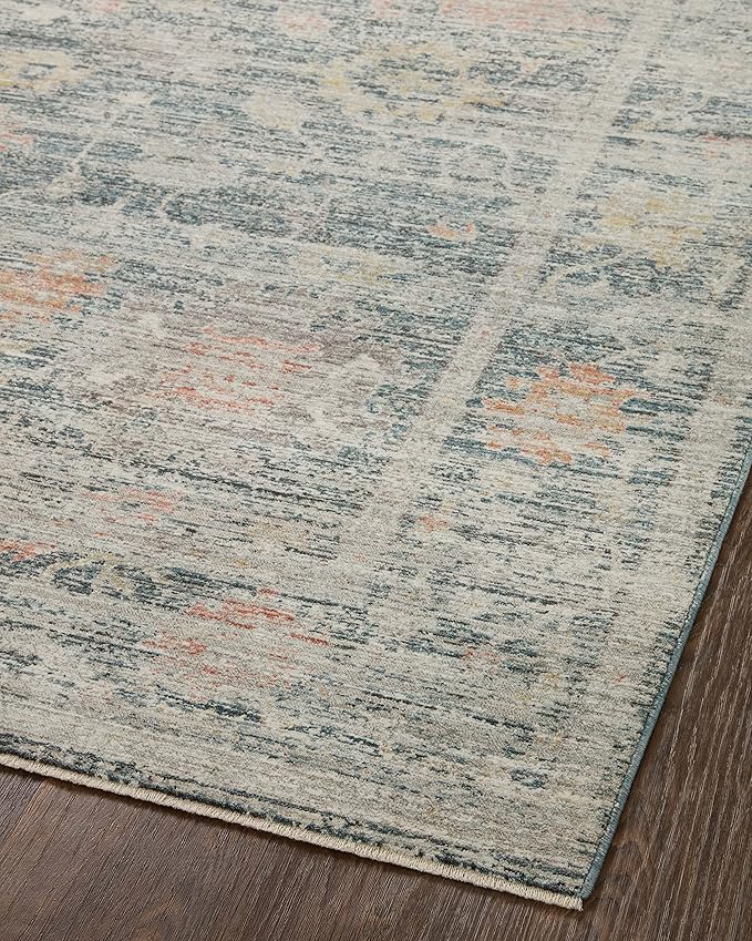 Loloi Magnolia Home by Joanna Gaines Millie Collection MIE-01 Blue/Multi 2'-7" x 12'-0", .25" Pile Height, Runner Rug