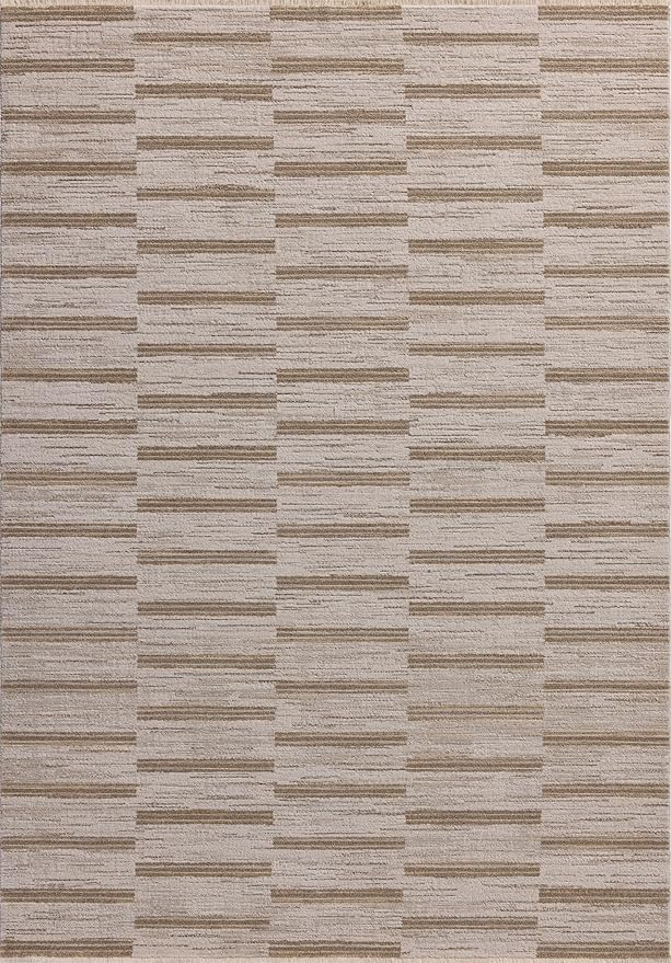 Loloi Amber Lewis Cali Collection CIL-04 Ivory/Tobacco 3'-6" x 5'-6", .25" Pile Height, Accent Rug