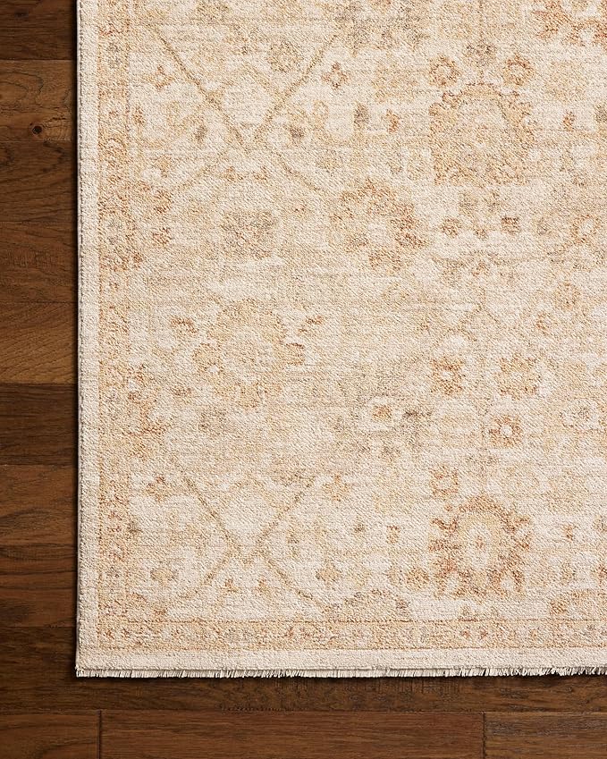 Loloi Chris Loves Julia Palma Collection PLM-04 Natural/Spice 9'-6" x 13'-1" Area Rug Vintage Style Boho Living Room Bedroom Carpet