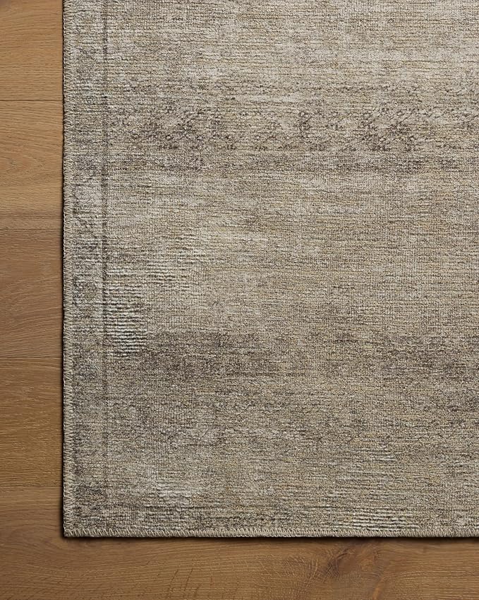 Loloi Amber Lewis Cambria Collection CBR-01 Ash/Bark 6'-0" x 9'-0" Area Rug Jute, Neutral, Vintage Style, Antique Tone, Living, Bedroom, Dining, Carpet