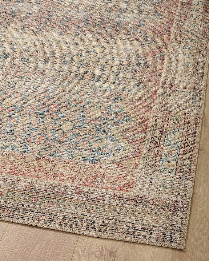 Loloi Angela Rose Aubrey Collection AUB-03 Ocean/Spice 7'-6" x 9'-6", .19" Pile Height, Area Rug