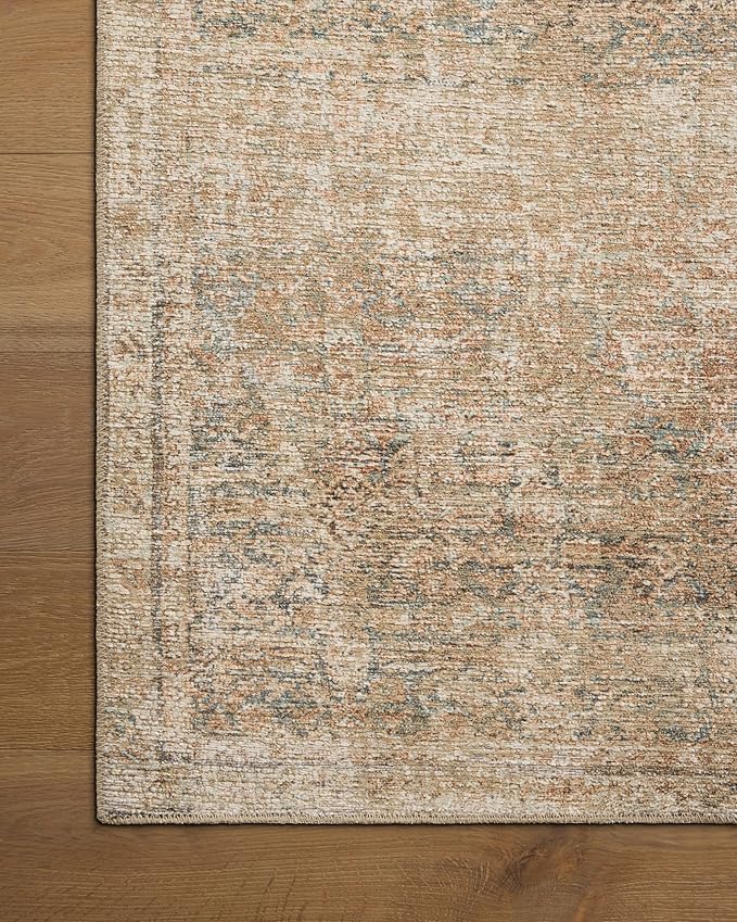 Loloi Amber Lewis Cambria Collection CBR-08 Ocean/Brick 2'-6" x 9'-6" Runner Rug Jute, Neutral, Vintage Style, Antique Tone, Living, Bedroom, Dining, Carpet