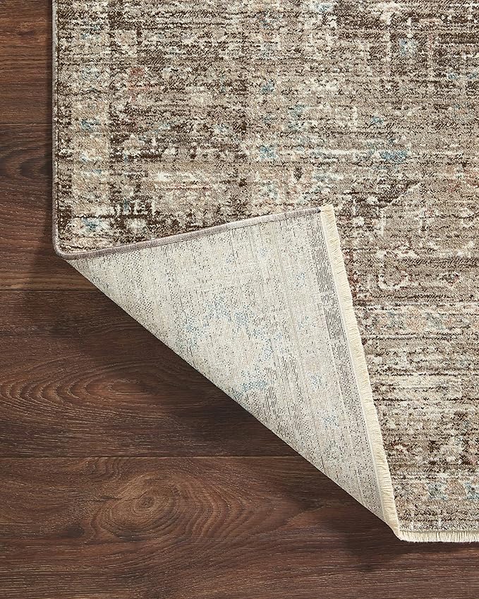 Loloi Magnolia Home by Joanna Gaines Millie Collection MIE-03 Charcoal/Dove 7'-10" x 10', .25" Pile Height, Area Rug