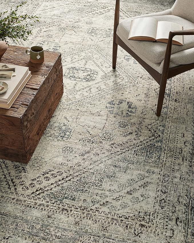Loloi Magnolia Home by Joanna Gaines Sinclair Collection SIN-04 Natural/Sage 2'-3" x 9'-6", .25" Pile Height, Machine Washable, Runner Rug
