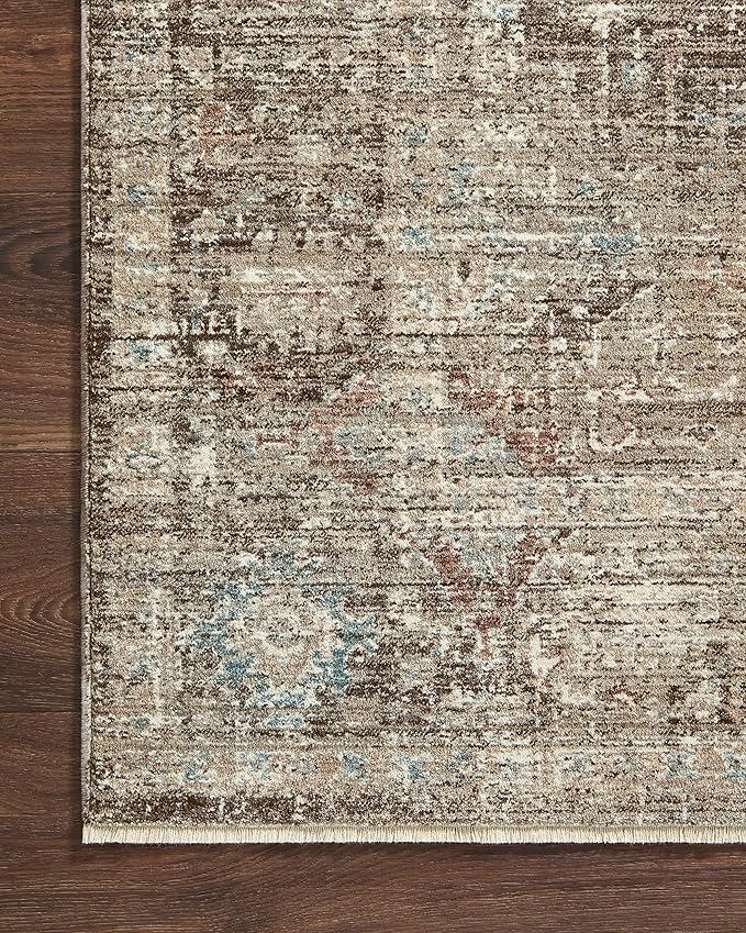 Loloi Magnolia Home by Joanna Gaines Millie Collection MIE-03 Charcoal/Dove 9'-6" x 13'-1", .25" Pile Height, Area Rug