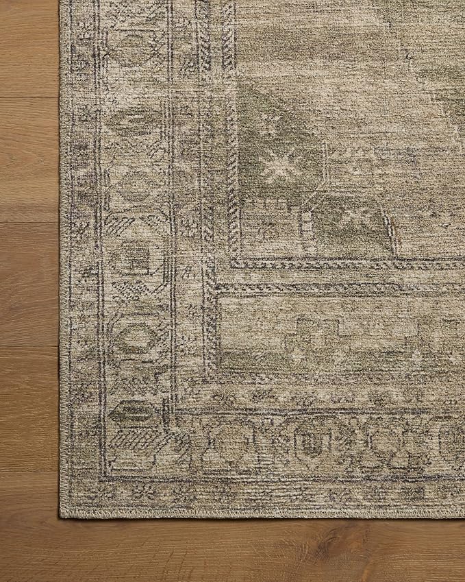 Loloi Amber Lewis Cambria Collection CBR-03 Sand/Olive 8'-6" x 11'-6" Area Rug Jute, Neutral, Vintage Style, Antique Tone, Living, Bedroom, Dining, Carpet