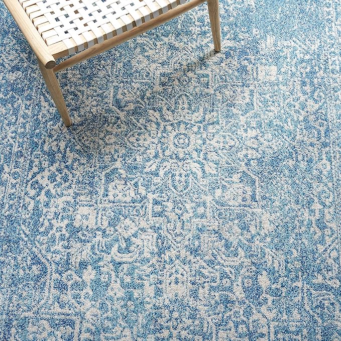 SAFAVIEH Evoke Collection 12' x 18' Blue/Ivory EVK256C Oriental Distressed Non-Shedding Living Room Bedroom Dining Home Office Area Rug